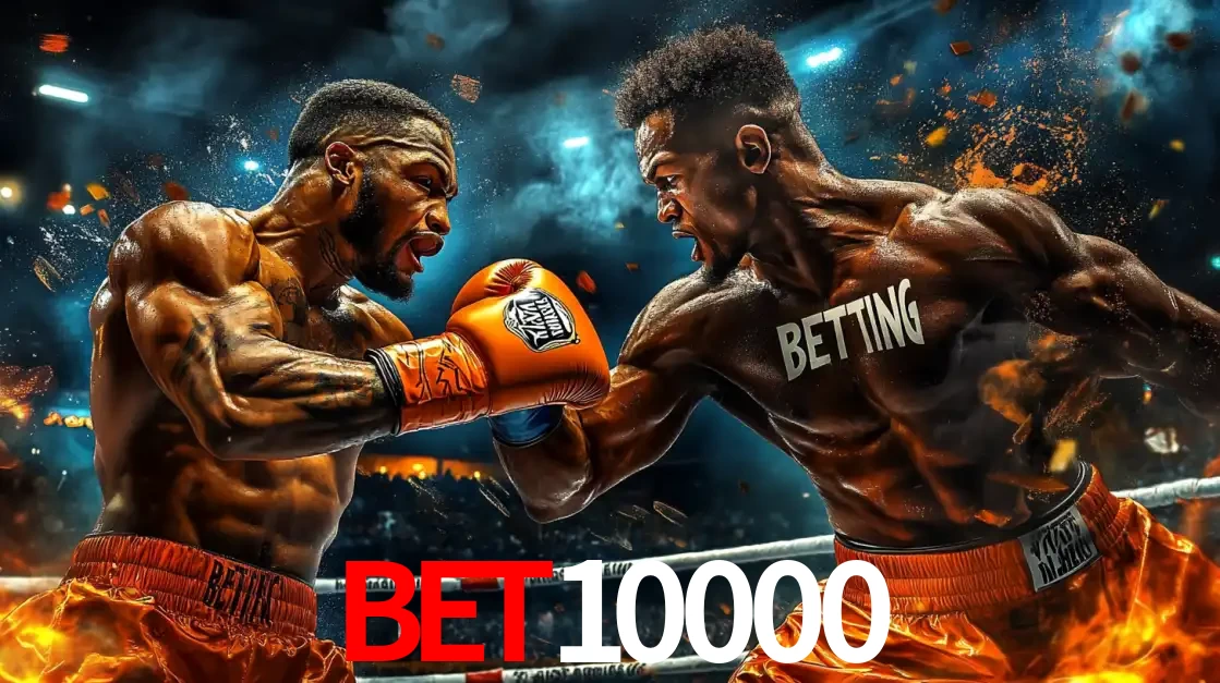 Dois boxeadores em uma luta intensa e explosiva, representando a adrenalina e as oportunidades de apostas em esportes de combate disponíveis na plataforma bet10000.