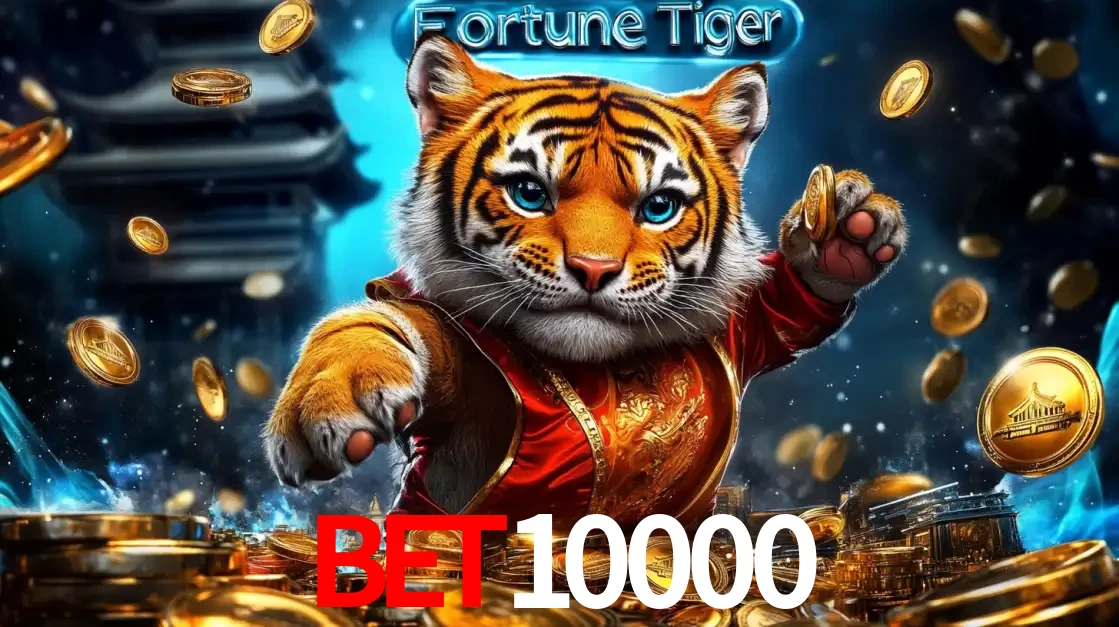 Imagem promocional do jogo de slot Fortune Tiger, com um tigre majestoso em traje tradicional cercado por uma fortuna em moedas de ouro, disponível agora no cassino bet10000.